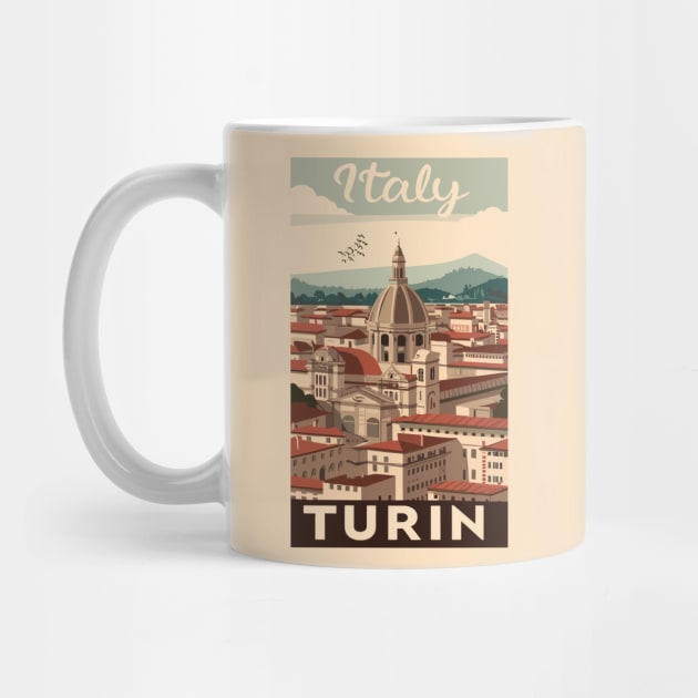 A Vintage Travel Art of Turin - Italy by goodoldvintage